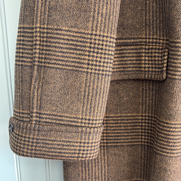 VTG Wool Men’s Dress Coat Brown Plaid - Picture 2 of 9